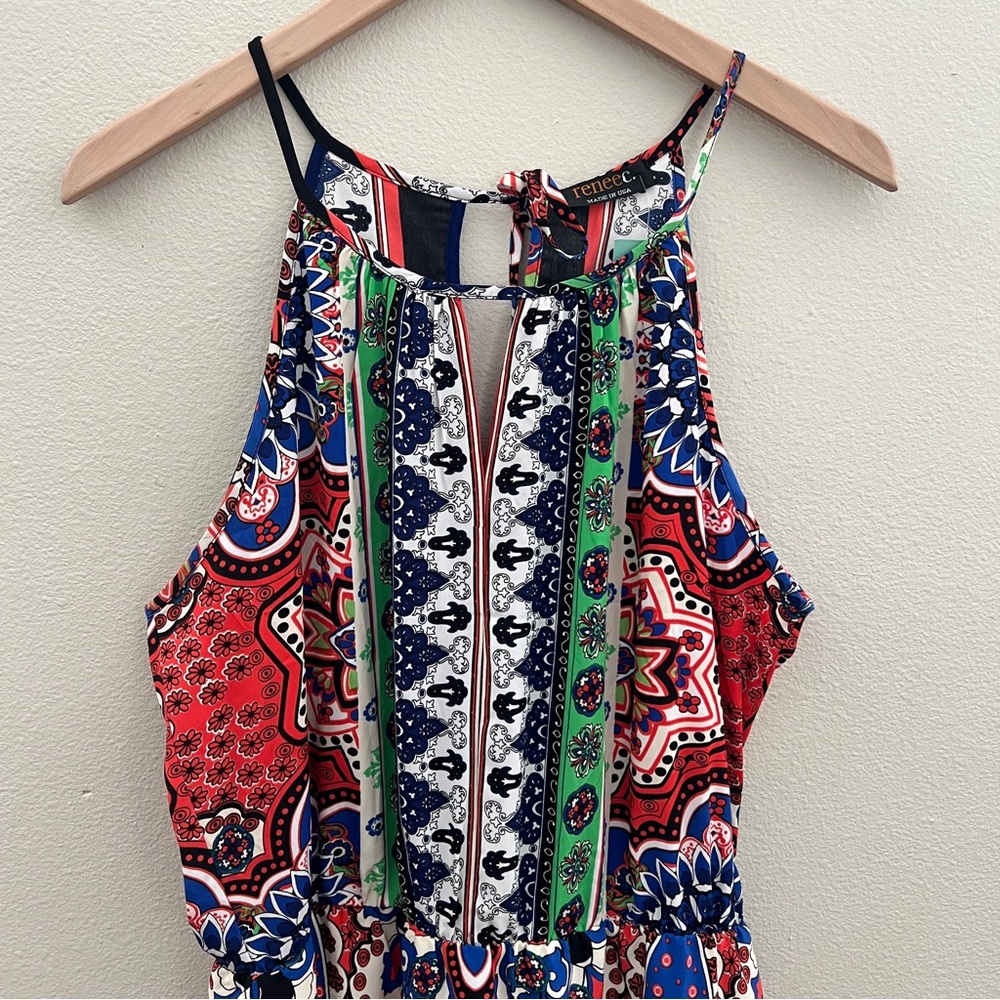 Renee C (from Stitch Fix) Maxi Dress, Bold Colorful Pattern, Size XL, NWT